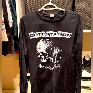 Long sleeve Detestation t-shirt crust punk dbeat metal size medium
